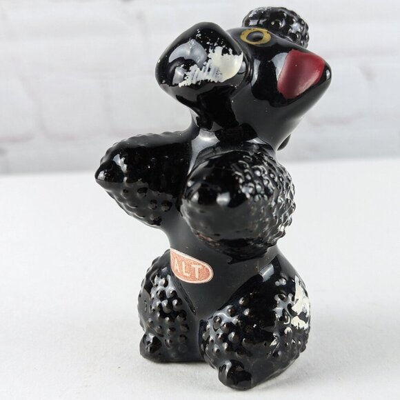 Vintage 50s/60s Black Poodle Ceramic Salt Shaker - Picture 7 of 9